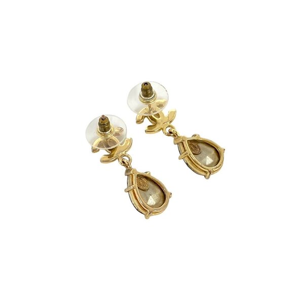 CHANEL Purple Logo Earrings
